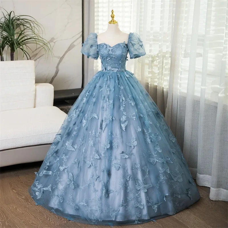 Embroidery Skirt - 2026 Neues Damen-Abendkleid in Graublau mit