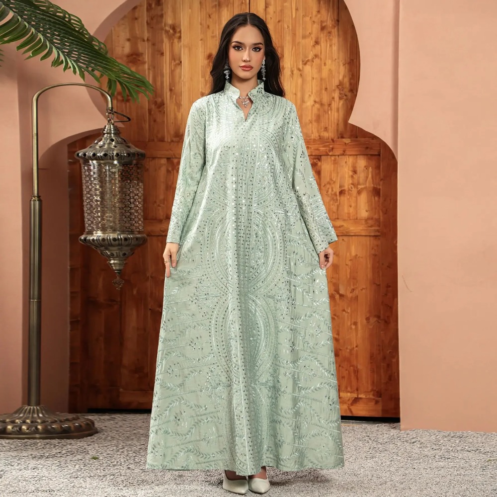 Embroidery Arabic - Elegante Dubai Frauen Kleid Abaya Stickerei