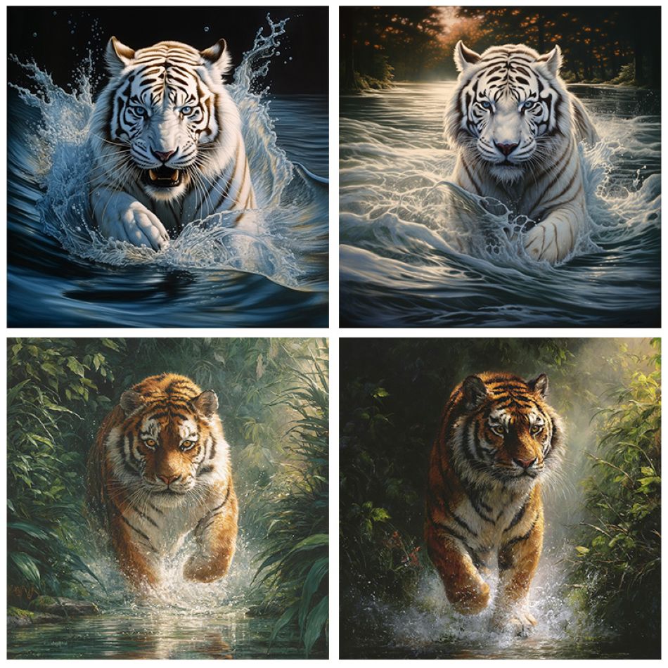 Embroidery Ideas For Bags - CHENISTORY Tiger-Diamantmalerei-Sets für Erwachsene, DIY-Idee, Tier-Diamantkunst,