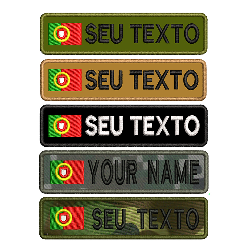Embroidery Quote - Portugal-Flagge, personalisierter Namens-Aufnäher, Stickerei, Namensschild, Text,