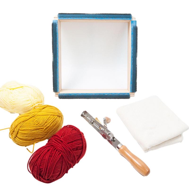 Embroidery Hoop Square - 30cm quadratischer Stickrahmen Holz greifer streifen