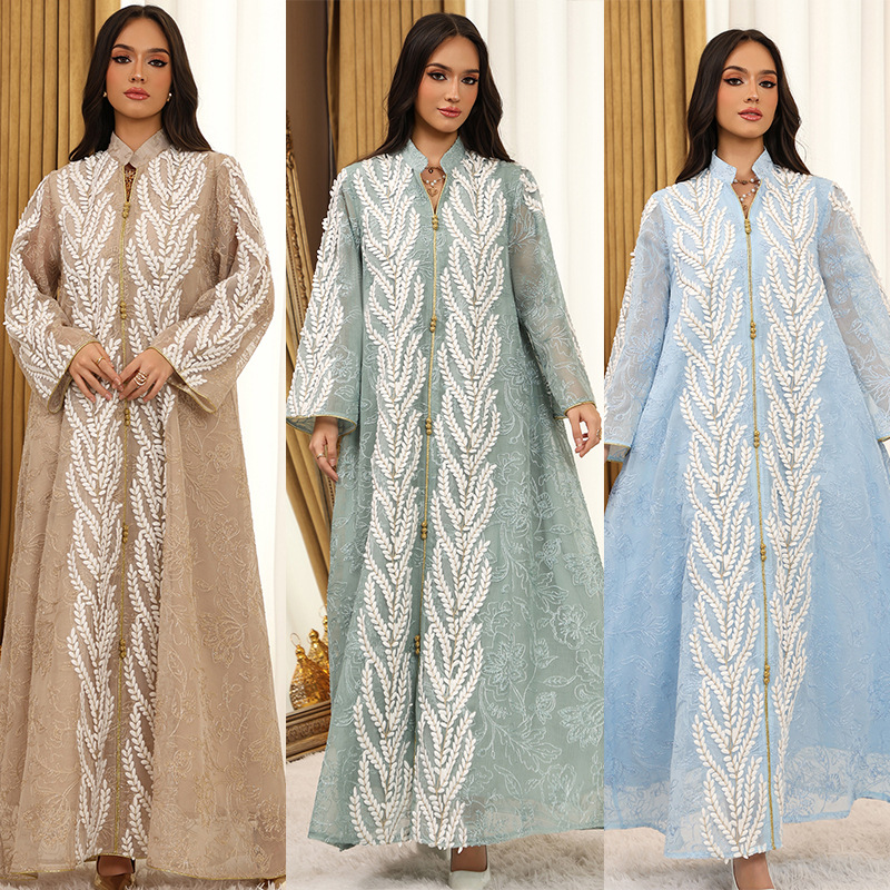 Embroidery Arabic - Eid Mesh Kleid Frauen Abaya Party