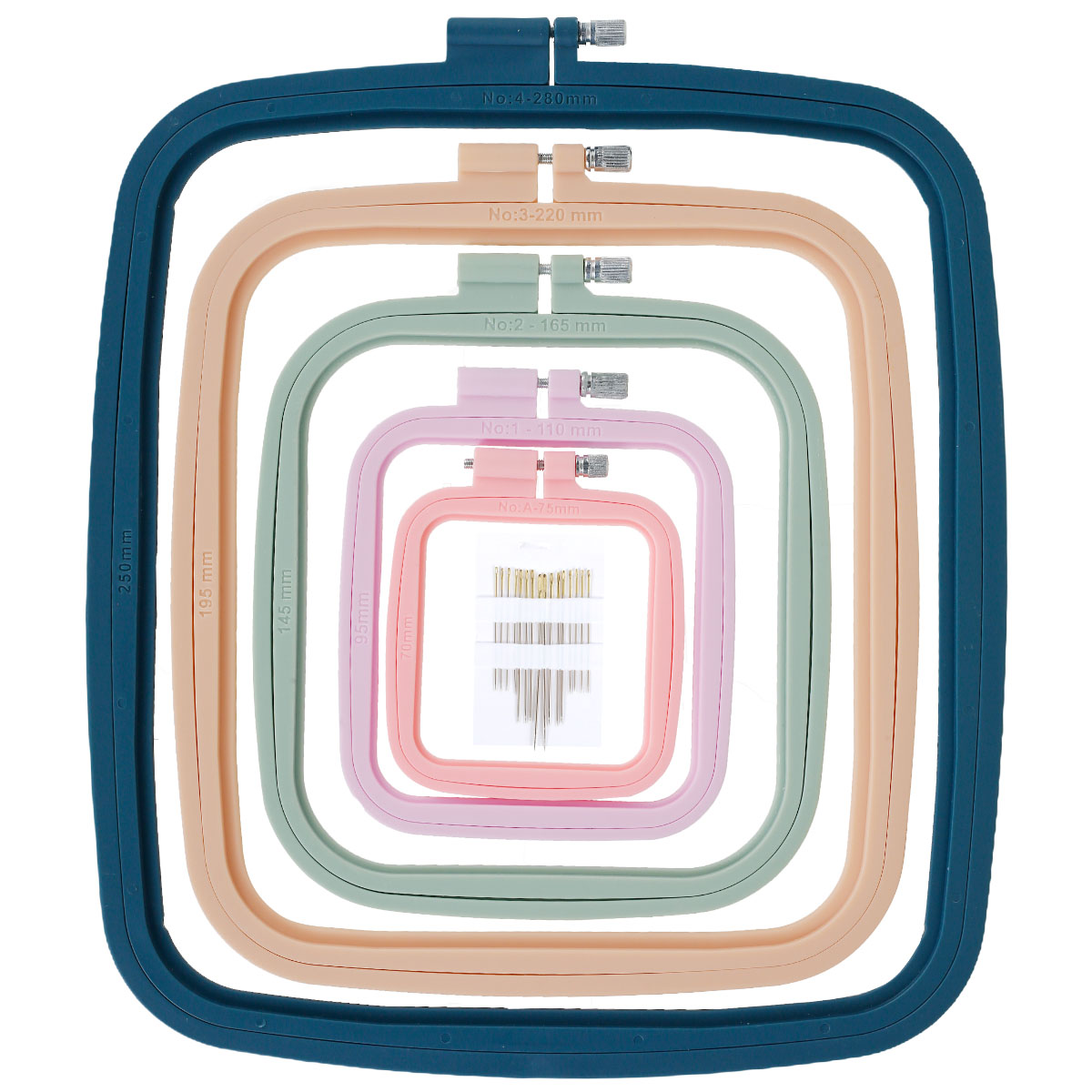 Embroidery Hoop Square - 4/5 Stück quadratische Stickrahmen mit 16