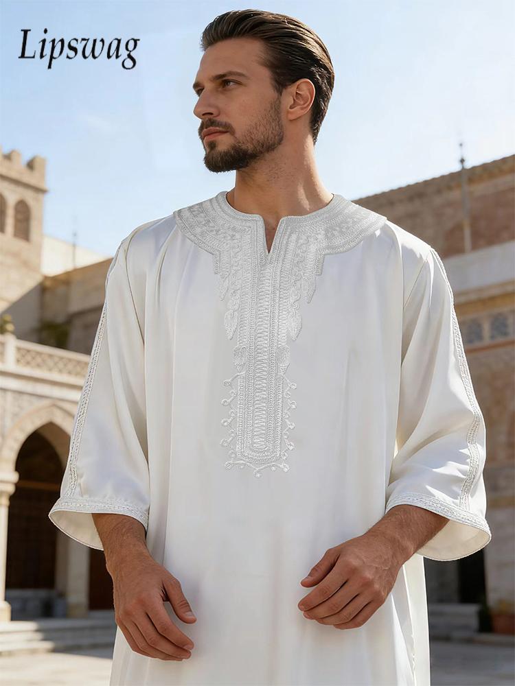 Embroidery Arabic - Islamische Muslimische Arabische Herren-Robe Vintage-Stickerei Lose