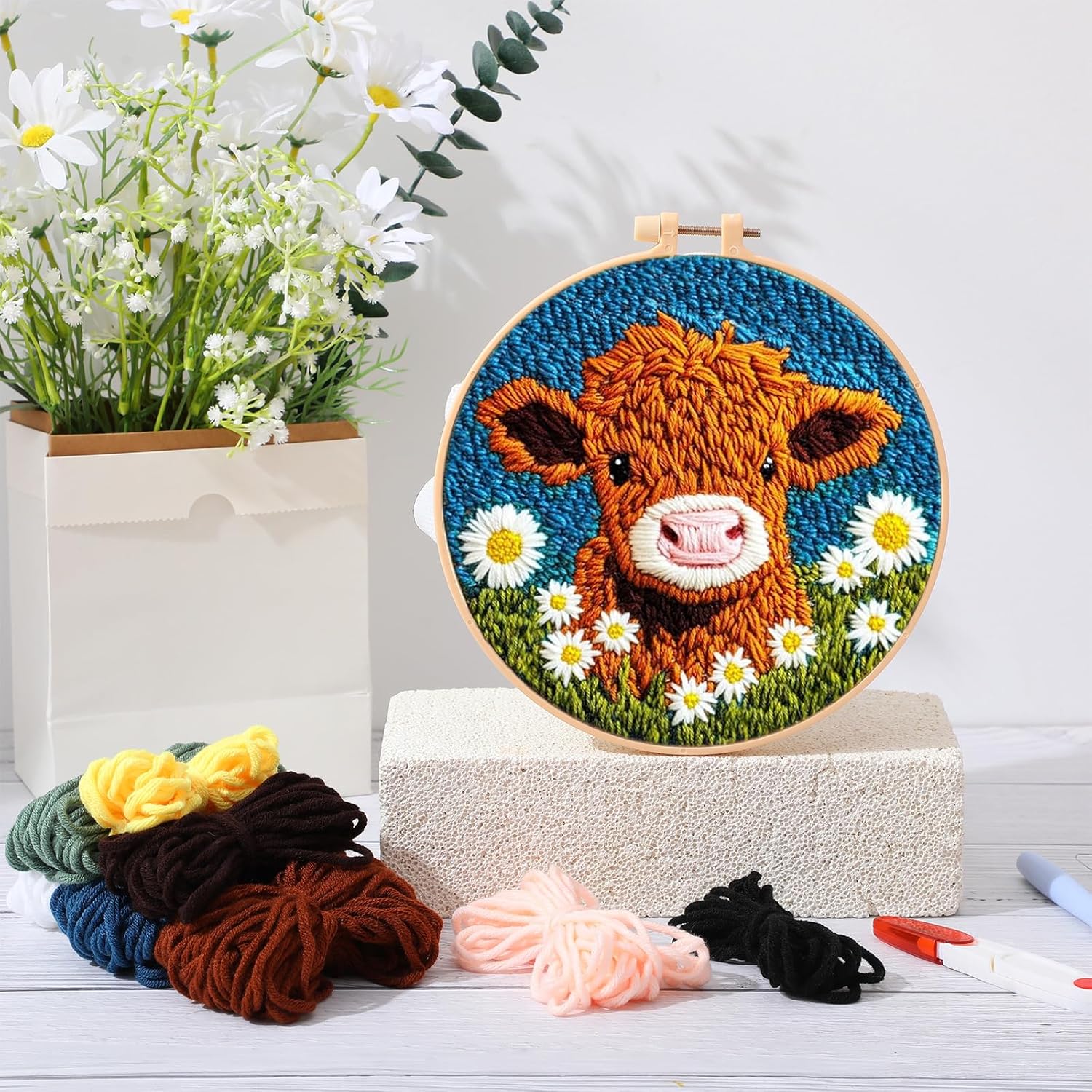 DIY Punch Needle Sets für Anfä – Embroidery Hoop Square Bewertung und Preis