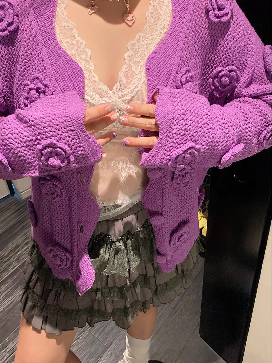 3D-Strickjacke mit weißen Rose – Embroidery Roses Bewertung und Preis