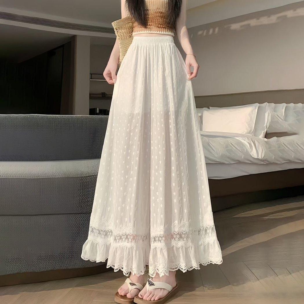 Damen Weiße Elastische Hose mi – Embroidery Eyelet Bewertung und Preis