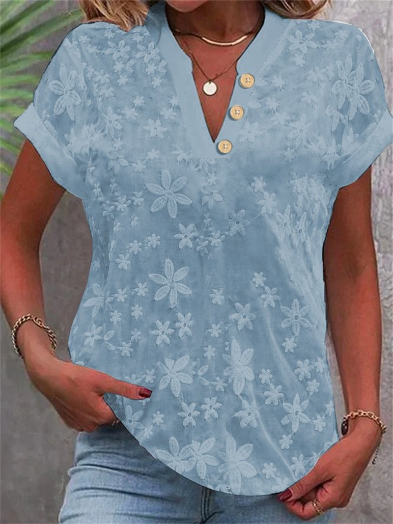 Kurzes Hemd, weiße Spitzenblus – Embroidery Eyelet Bewertung und Preis