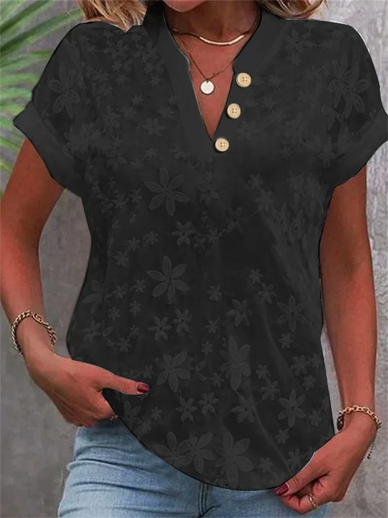 Kurzes Hemd, weiße Spitzenblus – Embroidery Eyelet Bewertung und Preis