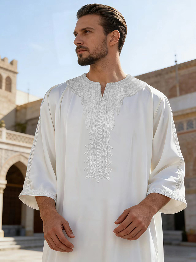 Sommer-Kaftan für Muslimische  – Embroidery Arabic Bewertung und Preis