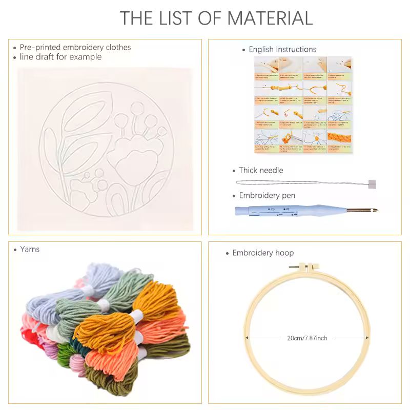 DIY Punch-Needle-Sets mit nied – Embroidery Hoop Square Bewertung und Preis