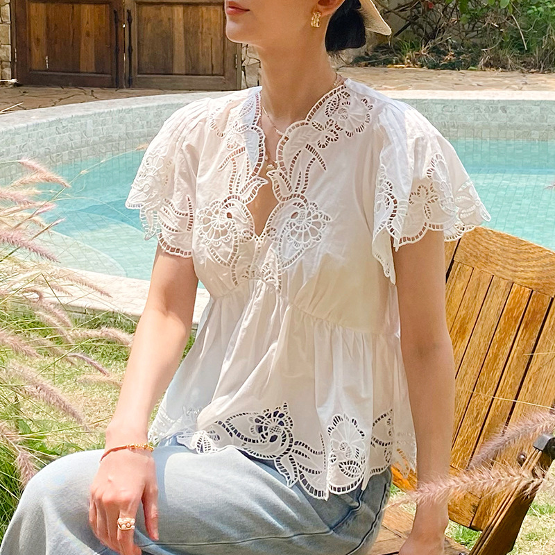 Französischer Stil Blumenmuste – Embroidery Eyelet Bewertung und Preis