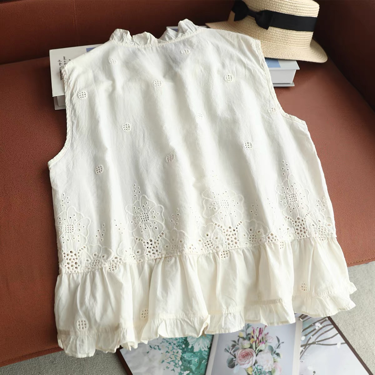 Damen Ärmelloses Westentop mit – Embroidery Eyelet Bewertung und Preis