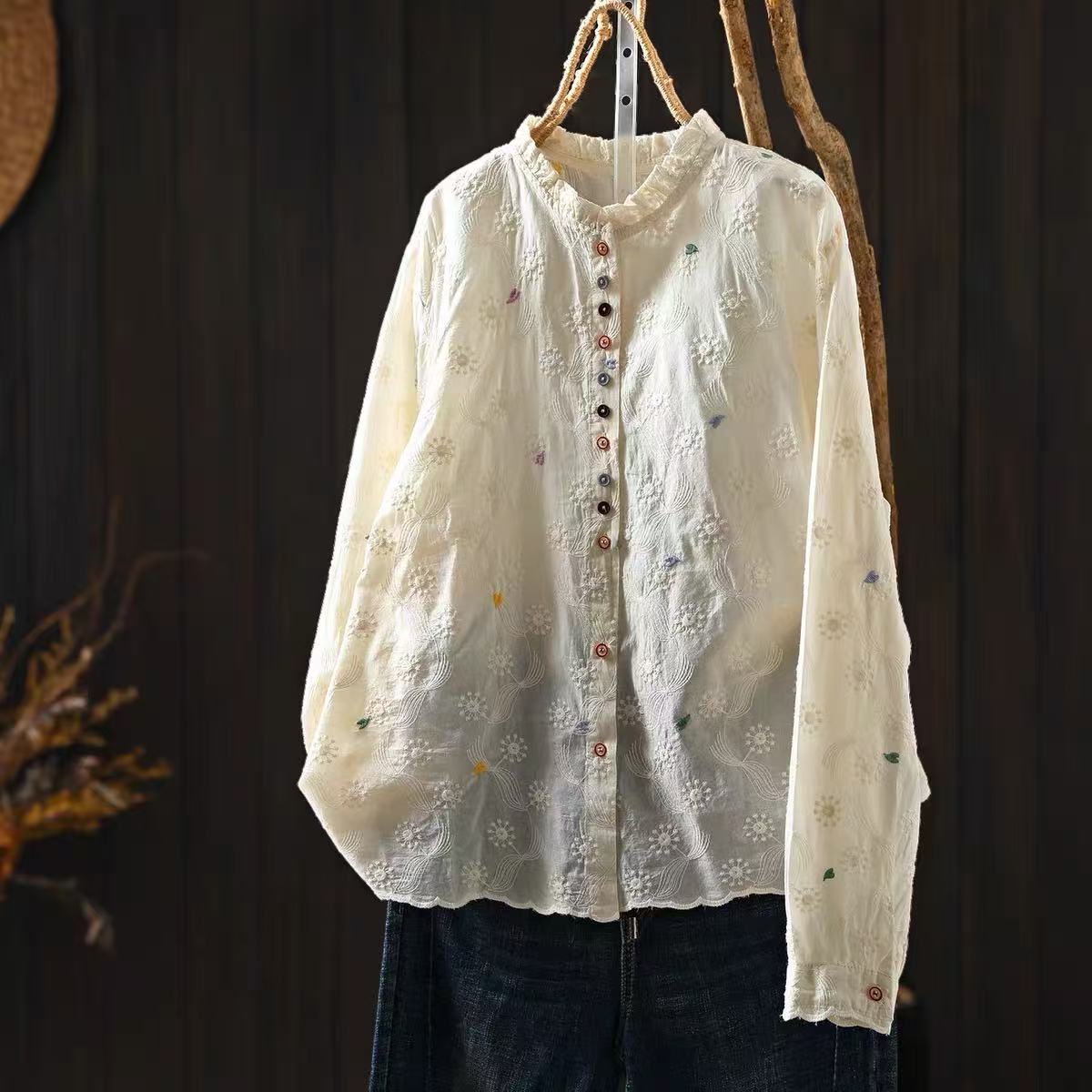 Damenbluse mit Rüschen und Ste – Embroidery Eyelet Bewertung und Preis