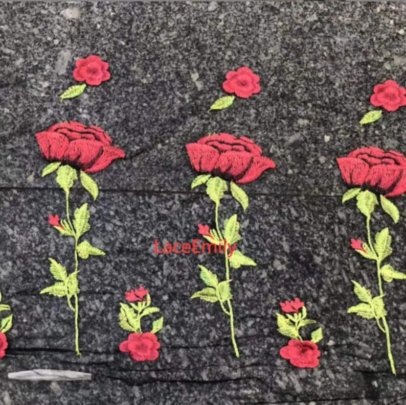 Rote Rose Spitzenstoff Blumens – Embroidery Roses Bewertung und Preis