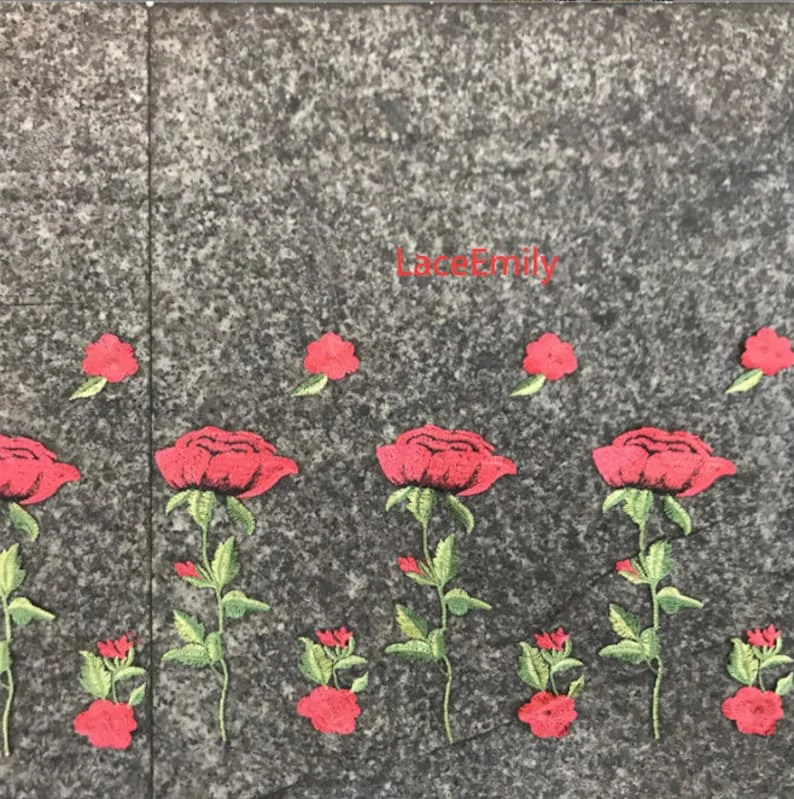 Rote Rose Spitzenstoff Blumens – Embroidery Roses Bewertung und Preis
