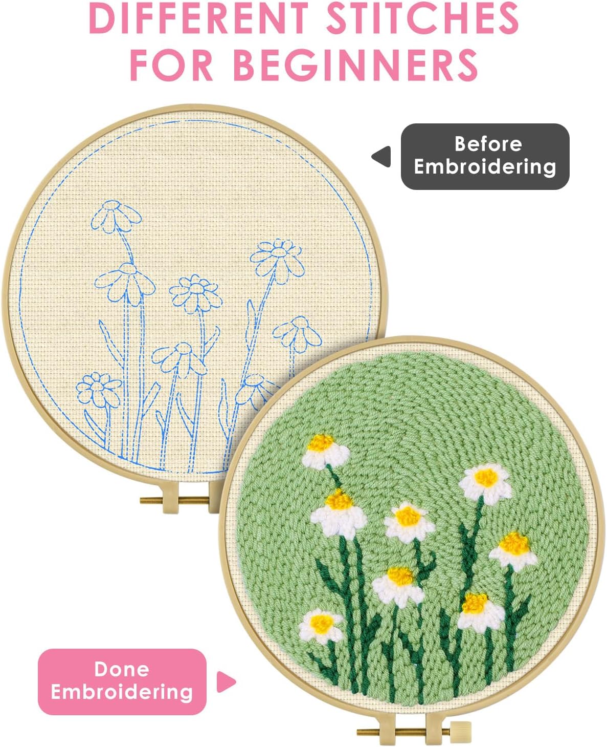 CHENISTORY DIY Punch-Nadel-Set – Embroidery Hoop Square Bewertung und Preis
