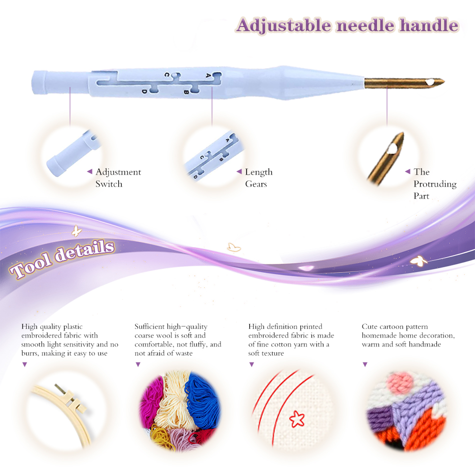 Igel-Muster Punch-Needle-Stick – Embroidery Ideas For Bags Bewertung und Preis