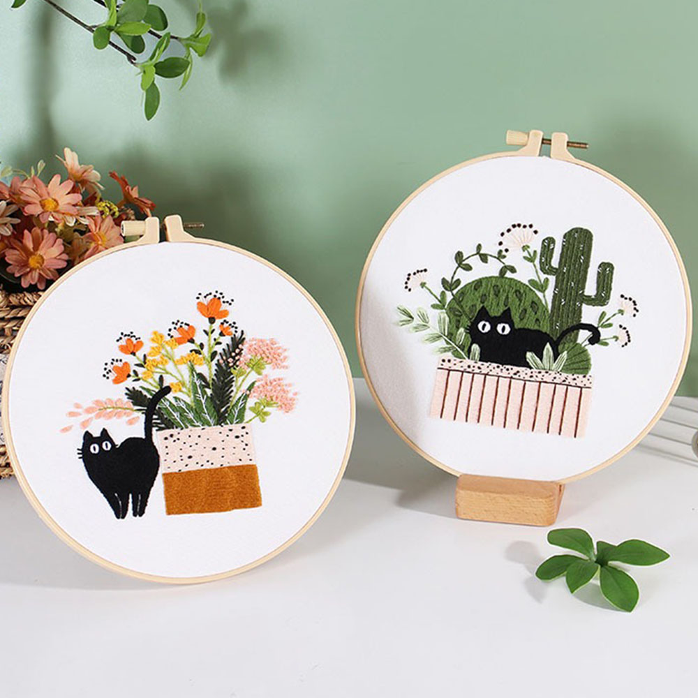 Stickset mit schwarzem Katzend – Embroidery Ideas For Bags Bewertung und Preis