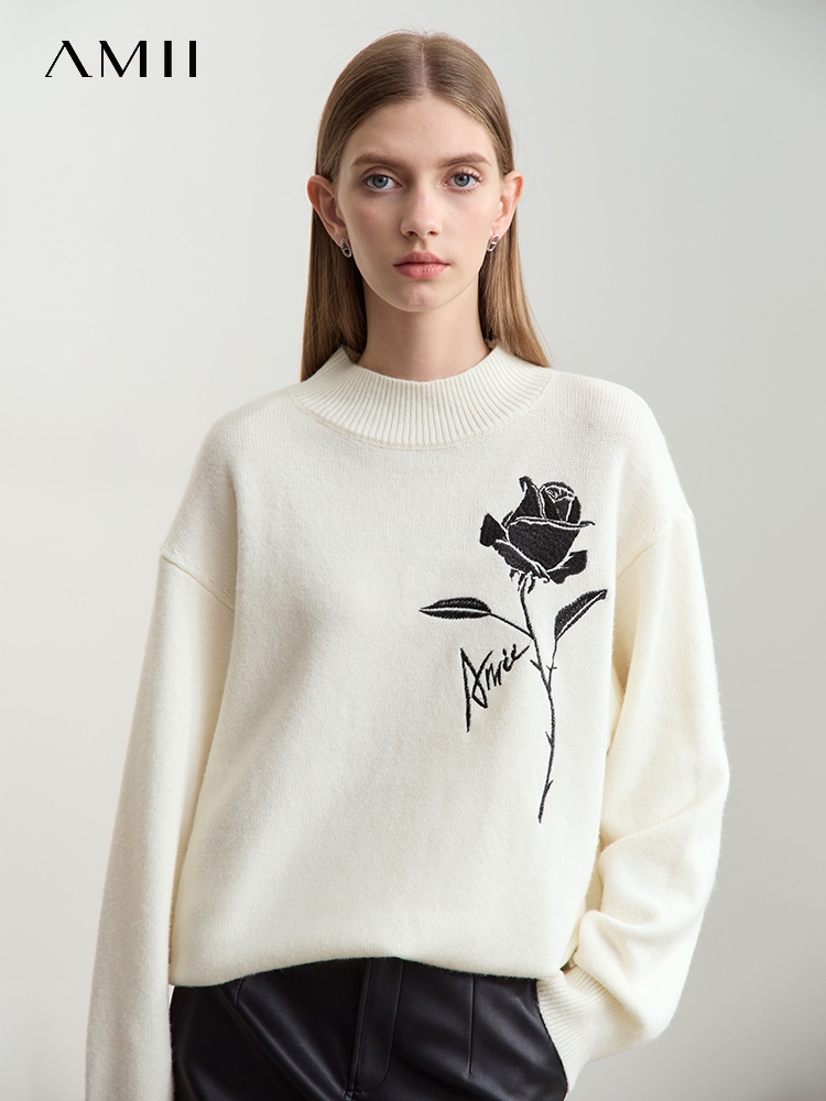 Amii Pullover für Herbst Winte – Embroidery Roses Bewertung und Preis