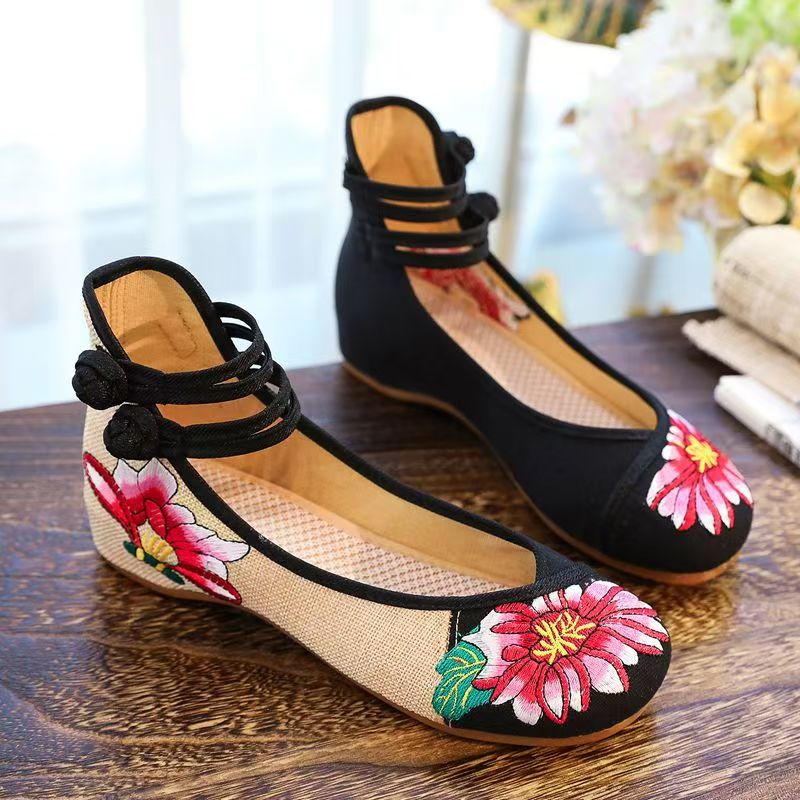 Damen Keilabsatz-Schuhe mit St – Embroidery Skirt Bewertung und Preis